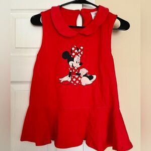 Minnie Mouse Collared Peplum Top